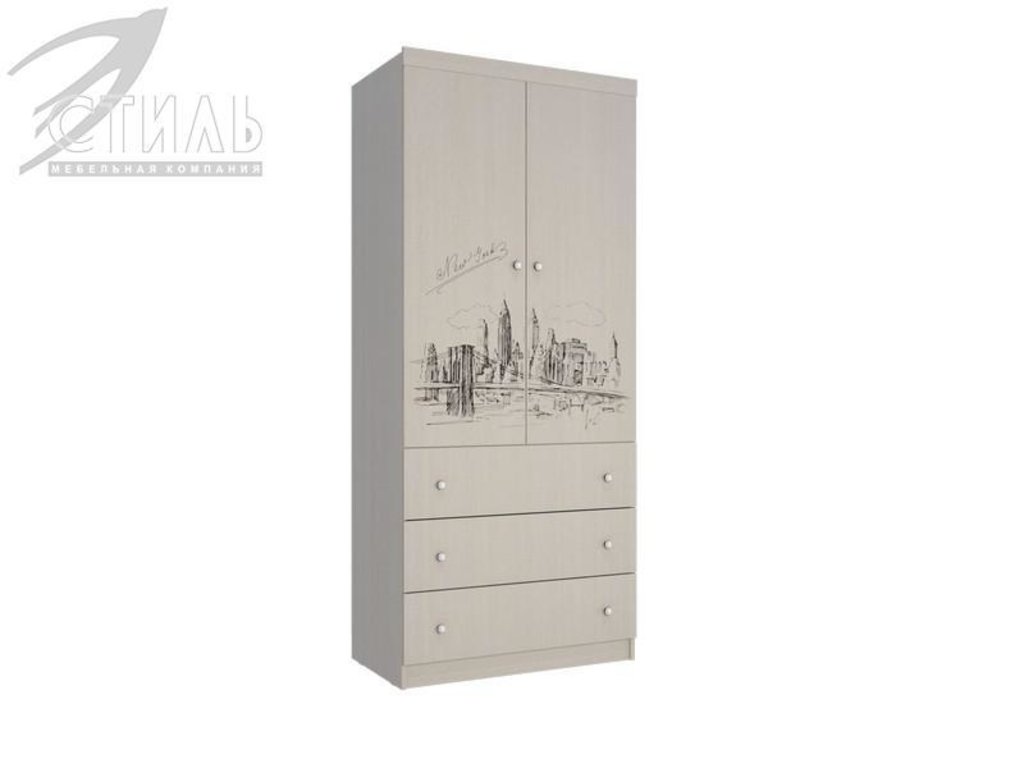 Мебель для детской Мийа - 3 (дуб молочный, фотопечать): Шкаф с ящиками ШЯ-308 Мийя - 3 в Диван Плюс