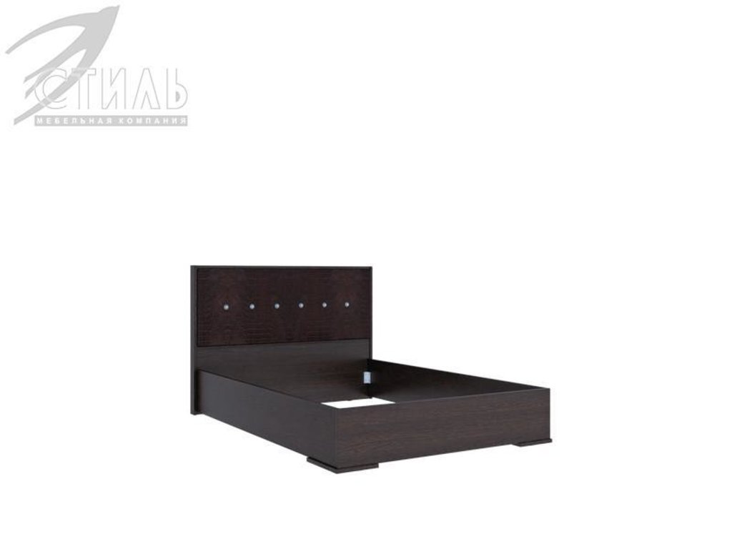 Мебель для спальни Луиза (венге / черный глянец): Кровать двуспальная Луиза (венге / черный глянец) в Диван Плюс
